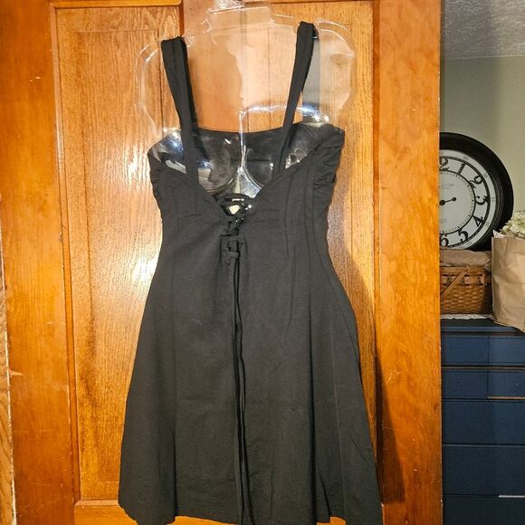 NWT Little Black Mini Dress Small | Tie-Back Backless Party Bodycon Cocktaill - Picture 2 of 8